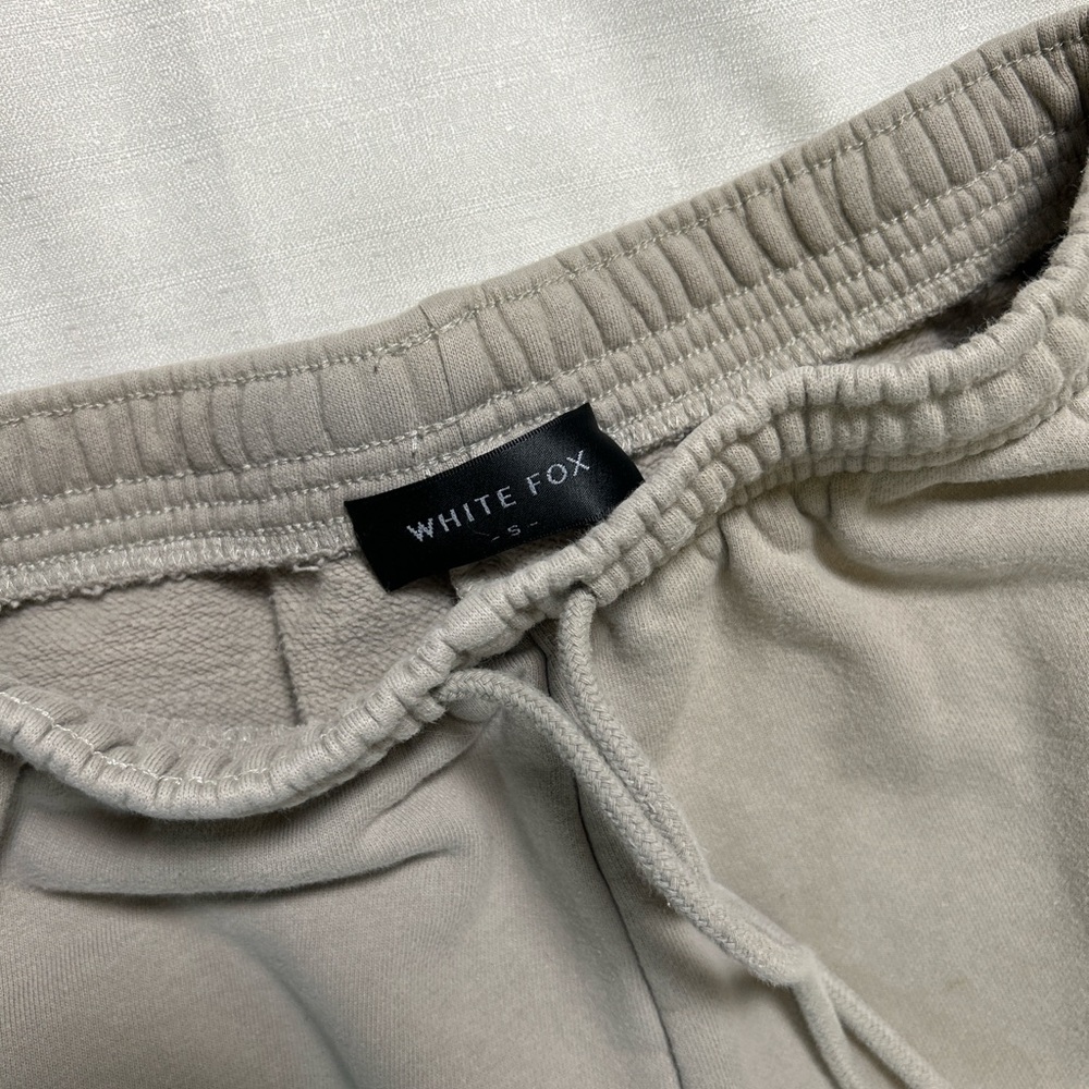 White Fox Beige Jogger Sweatpants